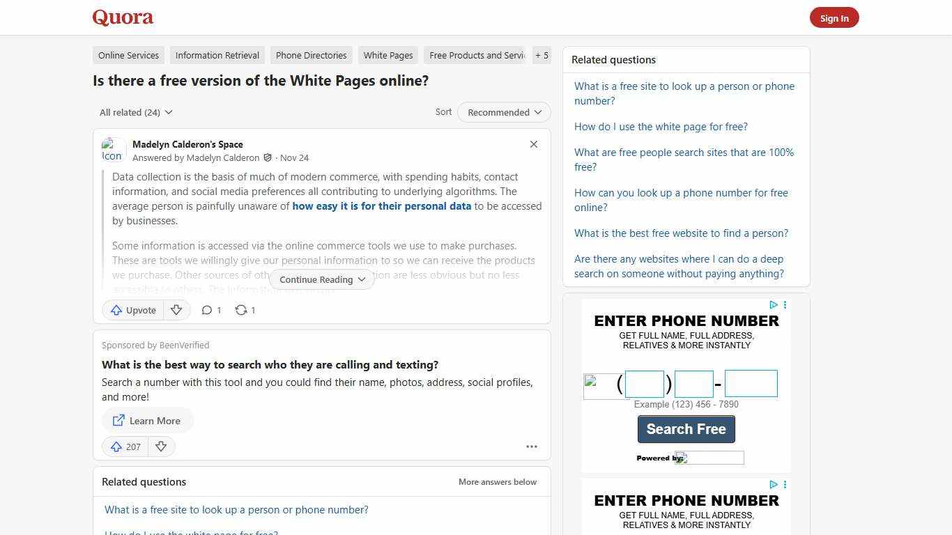 Is there a free version of the White Pages online? - Quora
